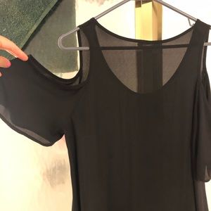 Black open shoulder top